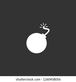 bomb icon vector. bomb sign on black background. bomb icon for web and app