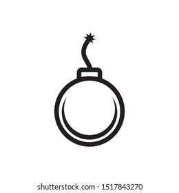 Bomb icon vector. SImple design on white background.