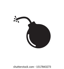 Bomb icon vector. SImple design on white background.