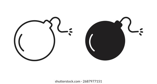Bomb icon for web designs. outline and clipart icons set
