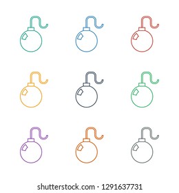bomb icon white background. Editable line bomb icon from media. Trendy bomb icon for web and mobile.