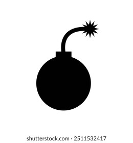Bombensymbol. Docht-Funken-Ikone, explosives Ikone. Vektorbombe für Web, Computer und mobile App. Vektorsymbol