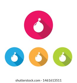 Bomb Icons With Long Shadow