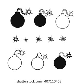 bomb icons set