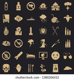 Bomb icons set. Simple style of 36 bomb vector icons for web for any design