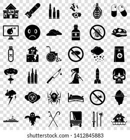 Bomb icons set. Simple style of 36 bomb vector icons for web for any design