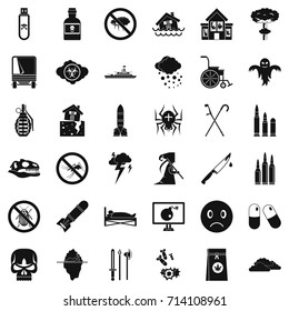 Bomb icons set. Simple style of 36 bomb vector icons for web isolated on white background