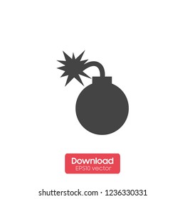 Bomb icon,vector illustration. Flat design style. vector bomb icon illustration isolated on White background, bomb icon Eps10. bomb icons graphic design vector symbols.
