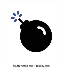 Bomb icon,vector illustration. Flat design style. vector bomb icon illustration isolated on White background, bomb icon 