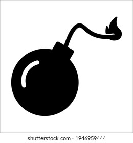 Bombensymbol, Vektorgrafik. Flaches Design. Vektorbombe-Symbol einzeln auf weißem Hintergrund, farbeditierbar