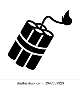Bombensymbol, Vektorgrafik. Flaches Design. Vektorbombe-Symbol einzeln auf weißem Hintergrund, farbeditierbar