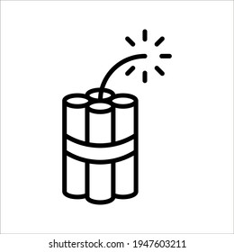 Bombensymbol, Vektorgrafik. Flaches Design. Vektorbombe-Symbol einzeln auf weißem Hintergrund, farbeditierbar
