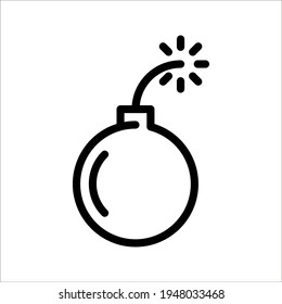 Icono de bomba,ilustración vectorial. Diseño plano. ilustración de icono de bomba vectorial aislada en fondo blanco, modificable en color