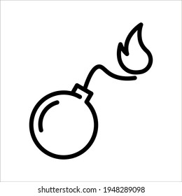 Bomb icon,vector illustration. Flat design style. vector bomb icon illustration isolated on White background, color editable