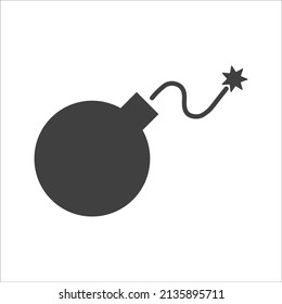 Bombensymbol, Vektorgrafik. Flaches Design. Vektorbombe-Symbol, einzeln auf weißem Hintergrund, Bombensymbol Eps10.