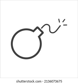 Bomb icon,vector illustration. Flat design style. vector bomb icon illustration isolated on White background, bomb icon Eps10.