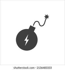 Bomb icon,vector illustration. Flat design style. vector bomb icon illustration isolated on White background, bomb icon Eps10.