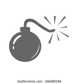 bomb icon.with a burning wick ready to explode. vector illustration