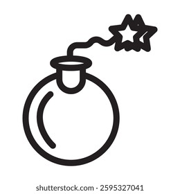 Bomb illustration vector icon isolated on white background. 10 EPS