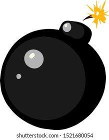 Bomb, illustration, vector on white background.