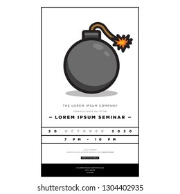 Bomb Invitation Design with Where and When Details