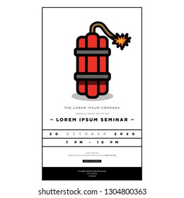 Bomb Invitation Design with Where and When Details