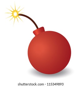 Bomb, isolated on white background. Vector illustration.
