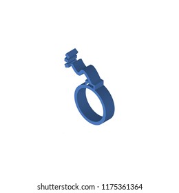 Bomb isometric left top view 3D icon