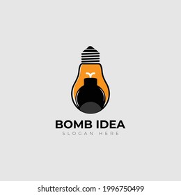 Bomb lamp сreative idea logo design