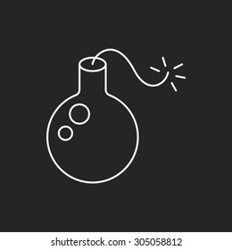 bomb line icon