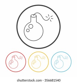 bomb line icon
