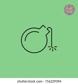 bomb line icon