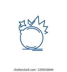 Bomb line icon concept. Bomb flat  vector symbol, sign, outline illustration.