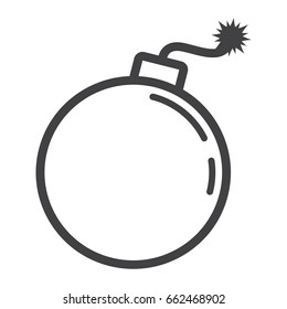 Bomb line icon, dynamite and danger, vector graphics, a linear pattern on a white background, eps 10.