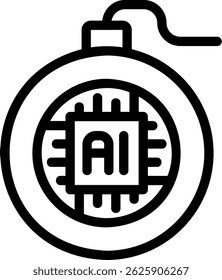 Vector de ilustración de icono de línea de bomba