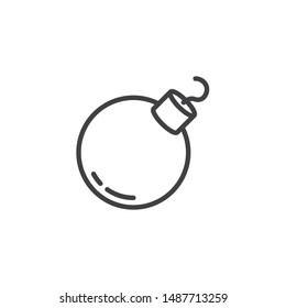 Bomb line icon. linear style sign for mobile concept and web design. Bomb outline vector icon. Symbol, logo illustration. Vector graphics