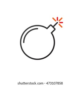 Bomb line icon, outline vector logo illustration, linear pictogram isolated on white