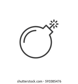 Bomb line icon, outline vector sign, linear style pictogram isolated on white. Symbol, logo illustration. Editable stroke. Pixel perfect