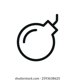 Bomb line icon, round bomb vector symbol with editable stroke