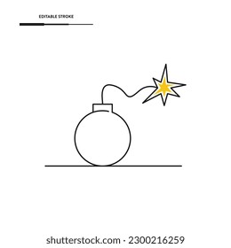 Bomb Line Icon Vector Design.