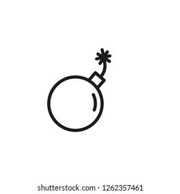 Bomb line icon. Wick, fire, bomb. War concept. Vector illustration can be used for topics like war, politics, crisis, world