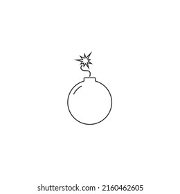 Icono de la línea de la bomba,ilustración vectorial. Diseño plano. ilustración de icono de bomba vectorial aislada en signo plano de fondo blanco