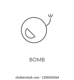 Bomb linear icon. Bomb concept stroke symbol design. Thin graphic elements vector illustration, outline pattern on a white background, eps 10.