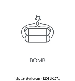 Bomb linear icon. Bomb concept stroke symbol design. Thin graphic elements vector illustration, outline pattern on a white background, eps 10.