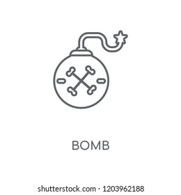 Bomb linear icon. Bomb concept stroke symbol design. Thin graphic elements vector illustration, outline pattern on a white background, eps 10.