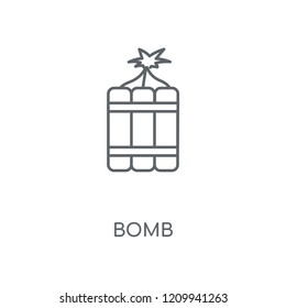 Bomb linear icon. Bomb concept stroke symbol design. Thin graphic elements vector illustration, outline pattern on a white background, eps 10.