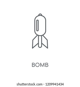 Bomb linear icon. Bomb concept stroke symbol design. Thin graphic elements vector illustration, outline pattern on a white background, eps 10.