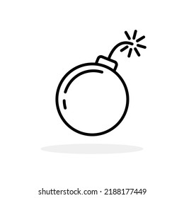 Bomb linear icon. Bomb isolated icon. Black sign. Vector illustration.