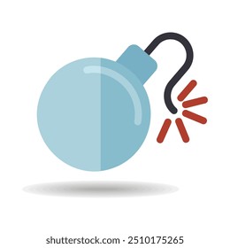 Bomba con el ícono de Vector de fusible encendido. Señal de seguridad. Símbolo del gráfico para su diseño del Sitio web, logotipo, App, UI