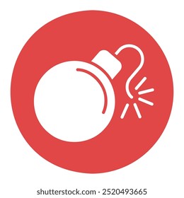 Bomb with lit fuse vector icon. Security sign. Graph symbol for your web site design, logo, app, UI